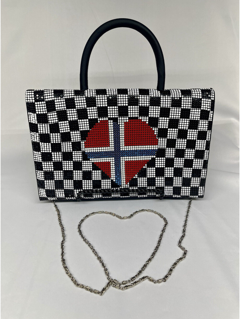 Laila The Essence of Norway Handbag Checkered Metal Mesh Norway Flag